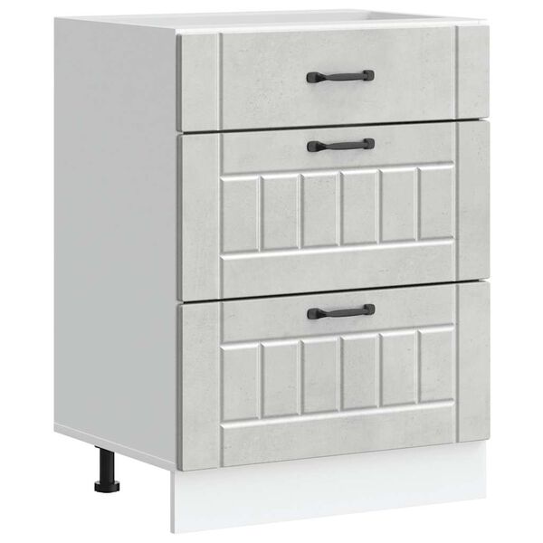 vidaXL Szafka kuchenna dolna &bdquo;Lucca&rdquo; Betonowa szarość Drewno klejone