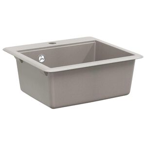 vidaXL Zlew 80% Kwarc i 20% Żywica 470 x 440 mm Szary