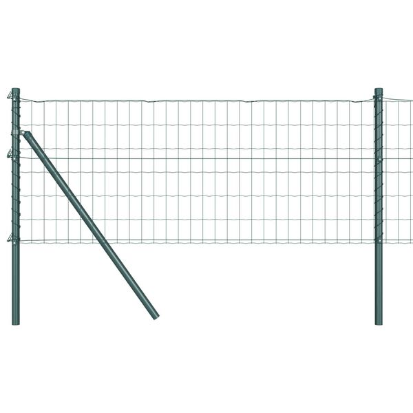 vidaXL Ogrodzenie z słupkiem Zielony 0,8 x 25 m Stal i PVC