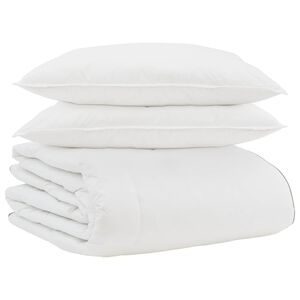 vidaXL Zimowa Kołdra z poduszką 3 pcs Biały Pi&oacute;ra down