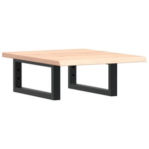 vidaXL P&oacute;łka ścienna pod umywalkę, stal i lite drewno dębowe