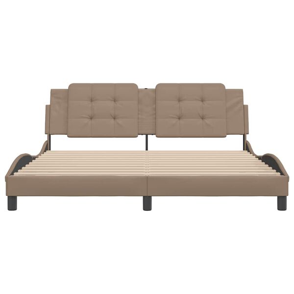 vidaXL Rama ł&oacute;żka bez materaca, Zadar, cappuccino, 180x200 cm, sztuczna sk&oacute;ra
