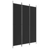 vidaXL Parawan 3-panelowy, czarny, 150x220 cm, tkanina