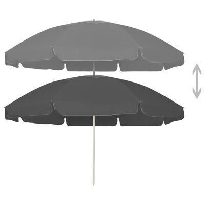 vidaXL Parasol plażowy, antracytowy, 240 cm
