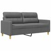 vidaXL Sofa 2-osobowa, ciemnoszara, 140 cm, tapicerowana tkaniną