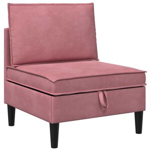 vidaXL Środkowa sofa z miejscem do przechowywania r&oacute;żowy Welur