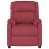 vidaXL Podnoszony fotel masujący, winna czerwień, sztuczna sk&oacute;ra
