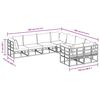 vidaXL Zestaw Sof na Ogr&oacute;d z poduszką 8 pcs Czarny Stal