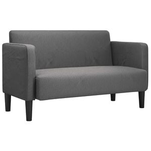 vidaXL Sofa dwuosobowa Ciemnoszara 109 cm Tkanina sztruksowa