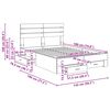 vidaXL Ramka ł&oacute;żka z szufladą Z zagł&oacute;wkiem Materiał drewnopochodny