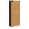 vidaXL Highboard Czarny Dąb 69,5 x 34 x 180 cm Materiał drewnopochodny