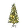 vidaXL Sztuczna choinka z 300 LED, bombkami i śniegiem, 240 cm
