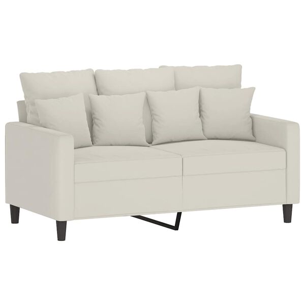 vidaXL Sofa 2-osobowa, kremowy, 120 cm, tapicerowana aksamitem