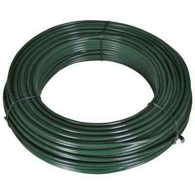 vidaXL Drut naciągowy, 80 m, 2,1/3,1 mm, stalowy, zielony