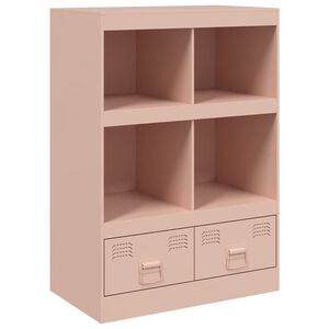vidaXL Szafka, r&oacute;żowa, 67x39x95 cm, stal