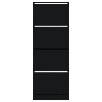 vidaXL Szafka na buty, czarna, 60x21x163,5 cm, materiał drewnopochodny