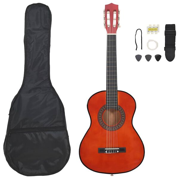 vidaXL 8-cz. zestaw do nauki gry na gitarze klasycznej, 1/2, 34"