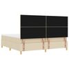 vidaXL Ł&oacute;żko sprężynowe z materacem Kremowy 200 x 200 cm tkanina