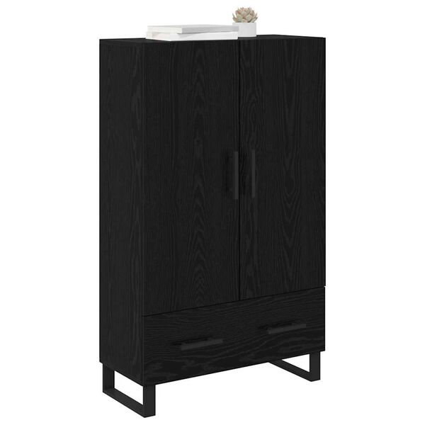 vidaXL Highboard Czarny Dąb 69,5 x 30 x 115 cm Materiał drewnopochodny