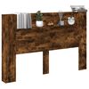 vidaXL Szafka z Wezgłowiem z LED Dąb Wędzony 160 x 16,5 x 103,5 cm