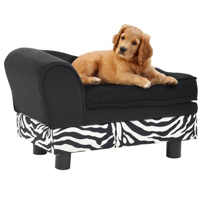 vidaXL Sofa dla psa, czarna, 57x34x36 cm, pluszowa