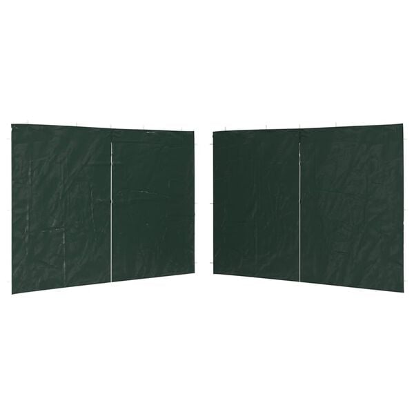vidaXL Ścianki boczne namiotu, 2 szt., z suwakiem, PE, zielone