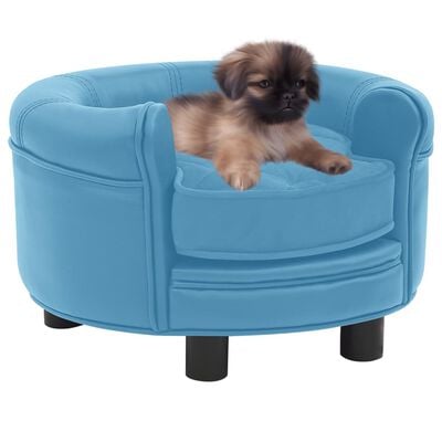 vidaXL Sofa dla psa, turkusowa, 48x48x32 cm, plusz i sztuczna skóra