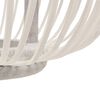 vidaXL Lampa wisząca, biała, wiklinowa, 40 W, 30x22 cm, kulista, E27