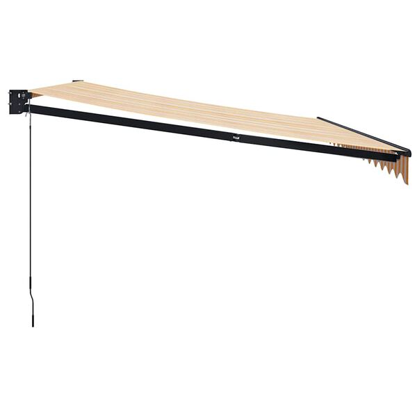 vidaXL Zwijana markiza, ż&oacute;łto-biała, 4x3 m, tkanina i aluminium