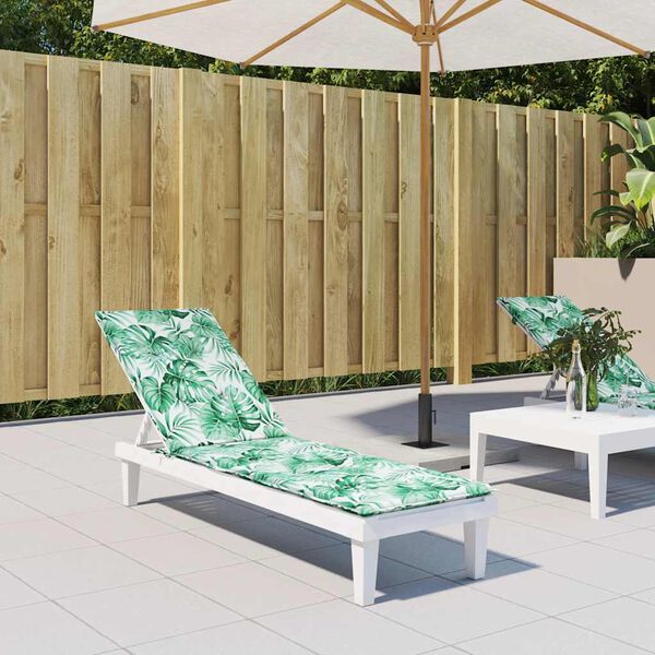 vidaXL Poduszka na leżak, wz&oacute;r w liście, tkanina Oxford