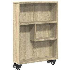 vidaXL Wąski w&oacute;zek magazynowy Sonoma Oak 48x13x68 cm Drewno konstrukcyjne