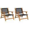 vidaXL Meble ogrodowe 2 pcs Czarny 67 x 78 x 73 cm Lite Drewno Akacji