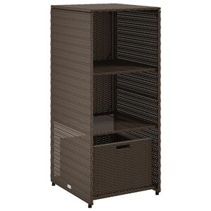 vidaXL Szafka ogrodowa, brązowa, 50x55x115 cm, polirattan