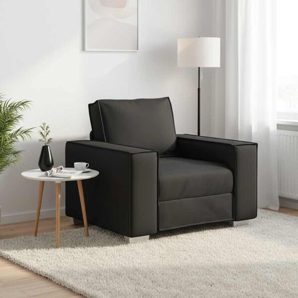 vidaXL Sofa 59cm Czarny tkanina