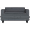 vidaXL Sofa dziecięca z podnóżkiem, ciemnoszara, 100x50x30 cm, aksamit