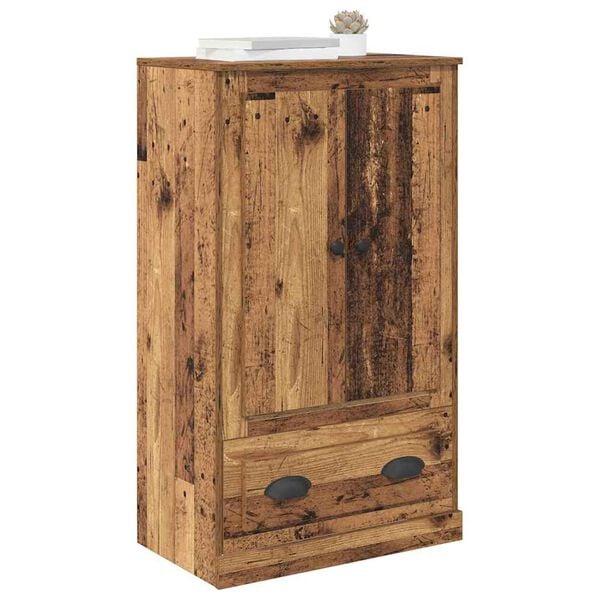 vidaXL Highboard z szufladą Stare drewno 60 x 35,5 x 103,5 cm