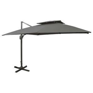vidaXL Parasol wiszący z podw&oacute;jną czaszą, 300x300 cm, antracytowy