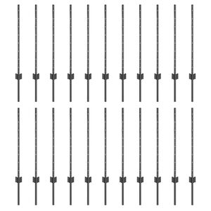 vidaXL Słupek ogrodzeniowy. 22 pcs Szary 120 cm Stal