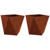 vidaXL Donica 2 pcs Rdzawy 40 x 40 x 40 cm