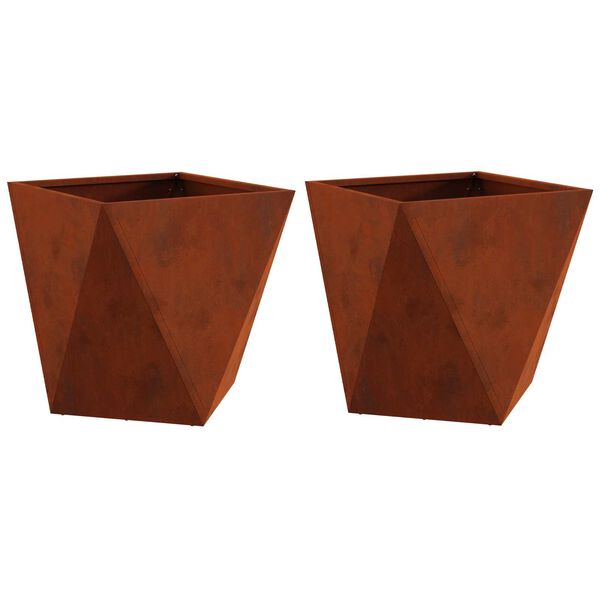 vidaXL Donica 2 pcs Rdzawy 40 x 40 x 40 cm