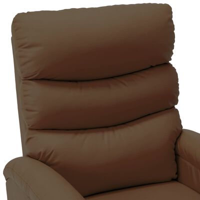 vidaXL Rozkładany fotel ułatwiający wstawanie, brązowy, ekoskóra