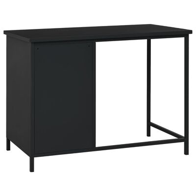 vidaXL Industrialne biurko z szufladami, czarne, 105x52x75 cm, stal