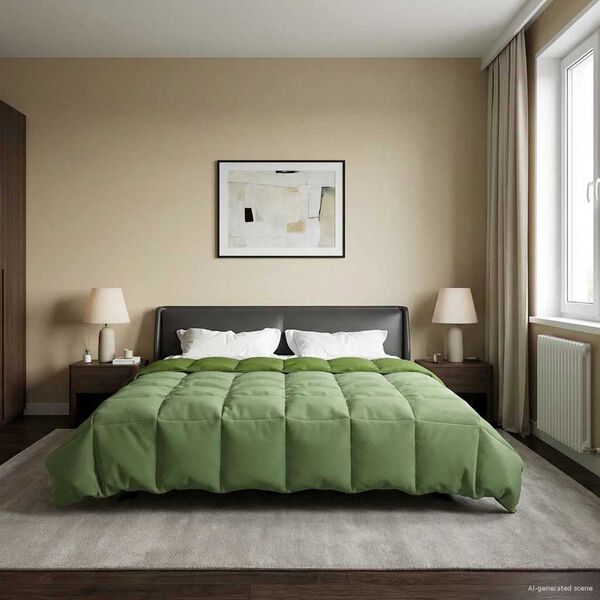 vidaXL Letni Kołdra Kwiłtowany Zielony 240 x 260 cm Mikrofibra