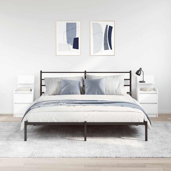 vidaXL Szafki nocne z 2 szufladami 2 szt. Białe 38x34x80 cm