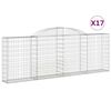 vidaXL Kosze gabionowe, 17 szt, 300x30x100/120cm, galwanizowane żelazo
