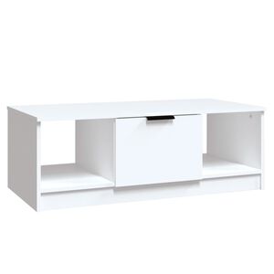 vidaXL Stolik kawowy, biały 102x50x36 cm, materiał drewnopochodny
