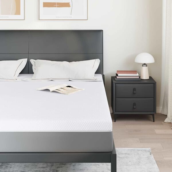 vidaXL Nakładka na materac Biały 200 x 200 cm Tkanina jacquard