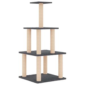 vidaXL Drapak dla kota z sizalowymi słupkami, ciemnoszary, 111 cm