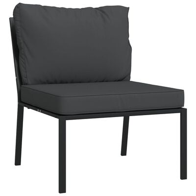 vidaXL Krzesła ogrodowe z szarymi poduszkami, 2 szt, 60x74x79 cm, stal