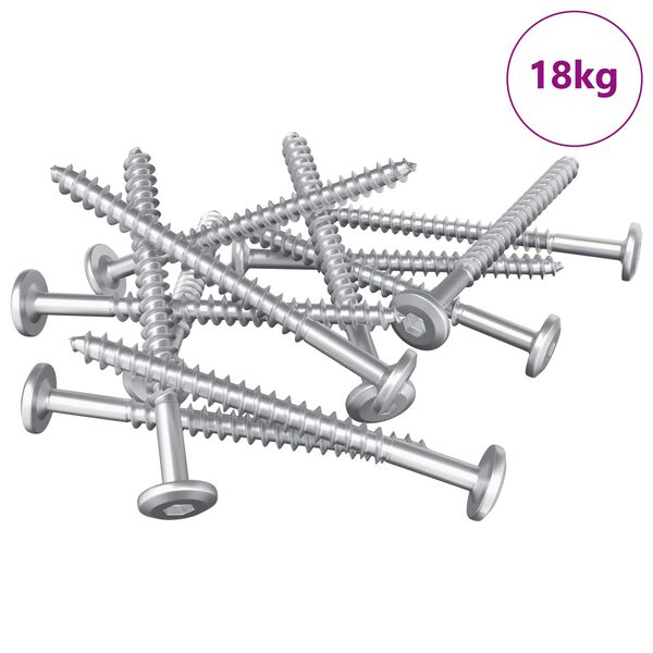 vidaXL Wkręty Drewniane 1900 pcs Srebrny Stal